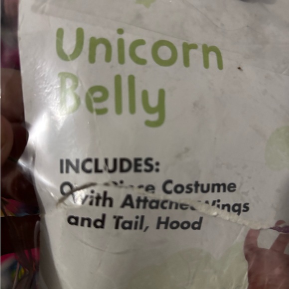 Spirit Halloween Unicorn Belly Outfit with Pink and White - Picture 2 of 4